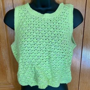 Neon yellow crop sweater